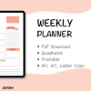 Picture of Light Pink Printable Weekly Planner Digital Download